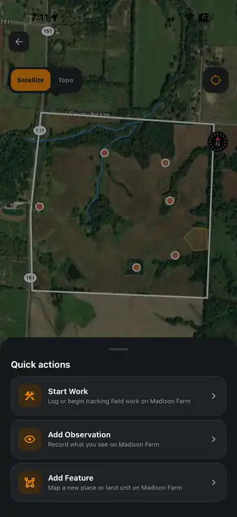Revive Land Ops app interface on iPhone